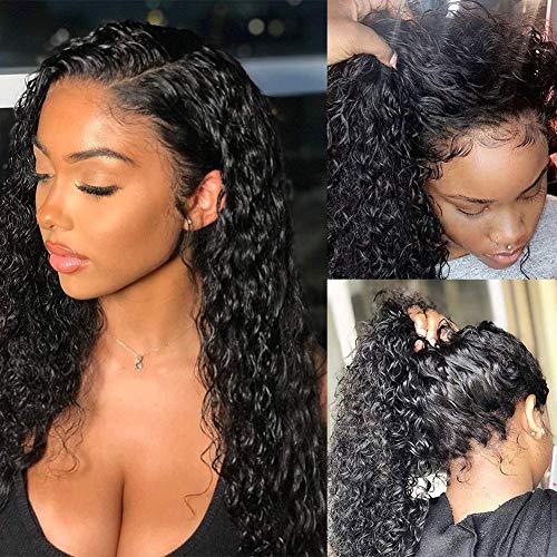 Pizazz Hair Glueless Lace Front Wigs with Baby Hair 9A Brazilian Deep Wave Lace Front Wigs Human Hair 150% Density Human Hair Wigs Natural Hairline Wigs for Black Women(22'')
