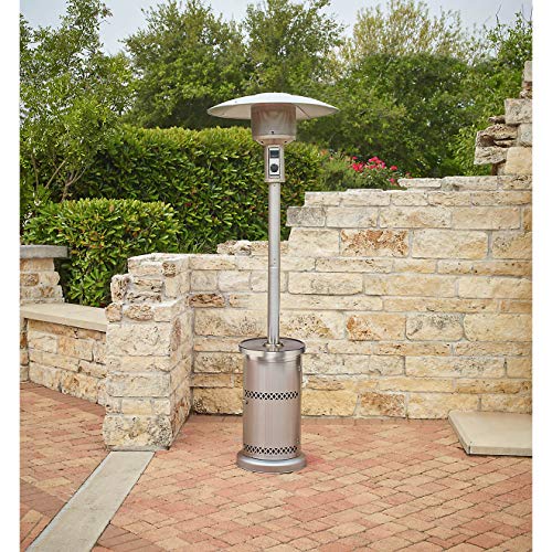 Mosaic Patio Heater with Table Stainless Steel Outputs up to 48,000 BTU of heat to warm areas up to 250 sq. ft.