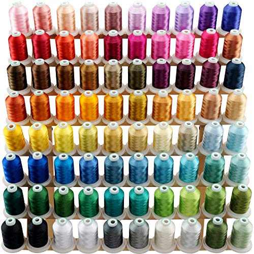New brothread 80 Spools Polyester Embroidery Machine Thread Kit 1000M (1100Y) Each Spool - Colors Compatible with Janome and RA Colors