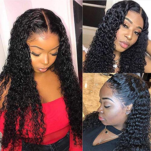 Wet Wavy Lace Front Wigs Human Hair Brazilian Water Wave Remy Virgin Hair Curly Human Hair Wigs for Women Unprocessed Glueless Pre Plucked 13x4 Ear to Ear Lace Frontal Wigs Short Curly Front Lace Wig