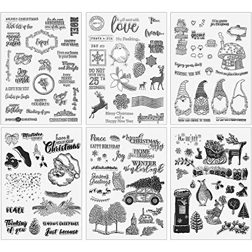 8.46 x 6.3 Inches Christmas Theme Clear Stamps Silicone Stamp Cards for Making Decorative Scrapbook Photo Album Supplies