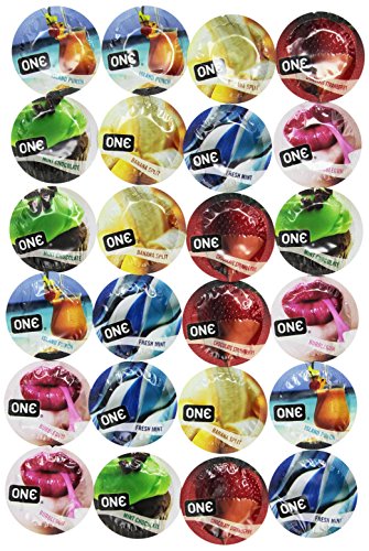 ONE FLAVOR WAVES ASSORTED FLAVORED CONDOMS 24 PACK