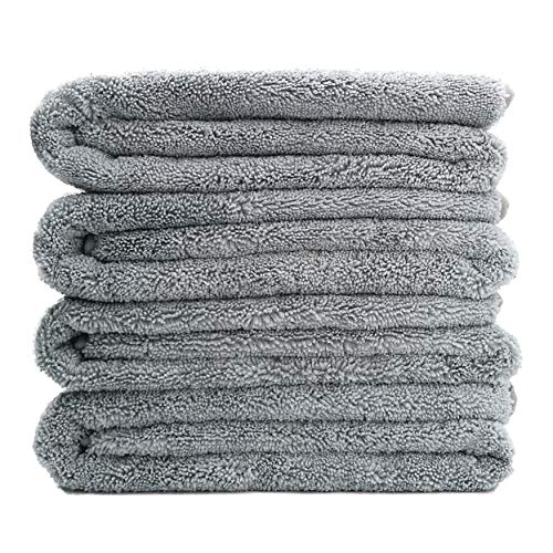 Polyte Quick Dry Lint Free Microfiber Bath Towel, 57 x 30 in, Set of 4 (Gray)