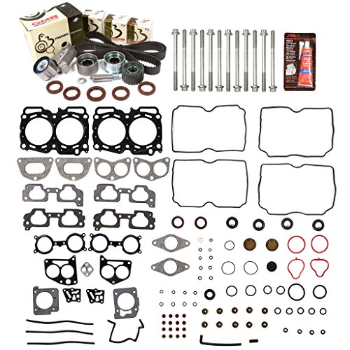 Evergreen HSHBTBK9012-2 Head Gasket Set Head Bolts Timing Belt Kit Compatible With 04-09 Subaru 2.5 SOHC EJ251 EJ253