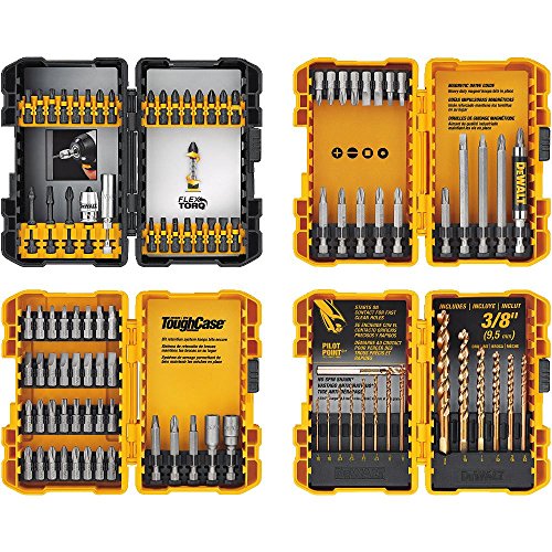 DEWALT Screwdriver Bit Set / Drill Bit Set, 100-Piece (DWA2FTS100),Black/Grey/Yellow Screwdriving and Drilling Set, 100 Piece