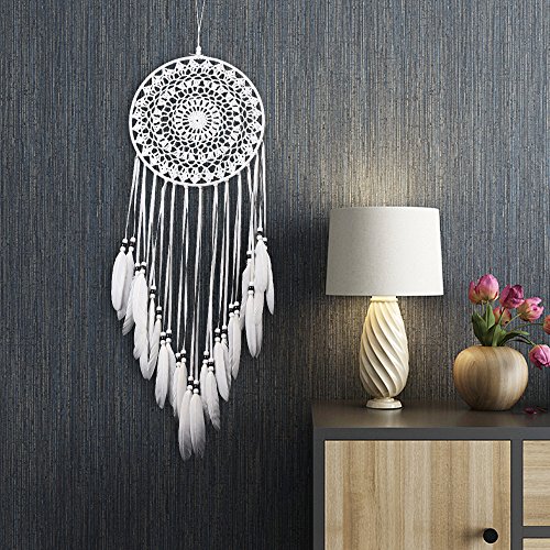 Dream Catcher Handmade White Feather Dreamcatchers for Wall Hanging, Home Car Decoration Ornament Decor Ornament Craft Gift