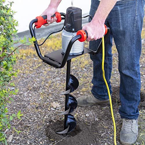 XtremepowerUS 1500W Industrial Electric Post Hole Digger Fence Plant Soil Dig Powerhead include 6' Digging Auger Bit Kit