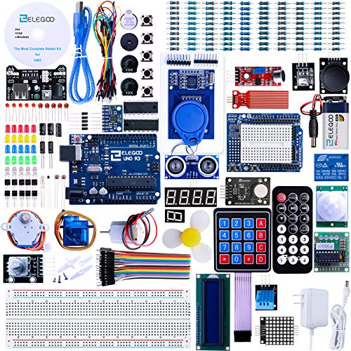 ELEGOO UNO R3 Project Most Complete Starter Kit w/Tutorial Compatible with Arduino IDE (63 Items)