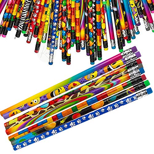 Kicko Pencil Assortment - 7.5 inches Assorted Colorful Pencils for Kids - Pack of 144 - Exciting School Supplies, Awards and Incentives, Party Favors