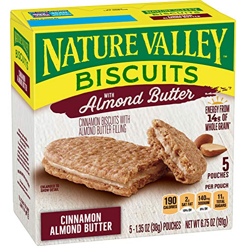 Nature Valley Breakfast Biscuits, Breakfast Sandwich, Almond Butter Filling, 5 Pack
