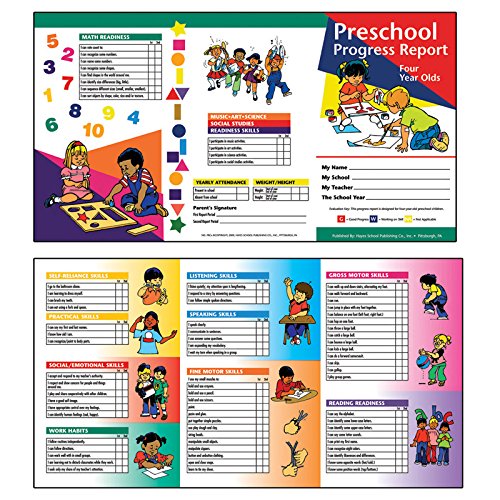 Hayes Preschool Progress Report Cards, 10 Per Pack (Ages 4)