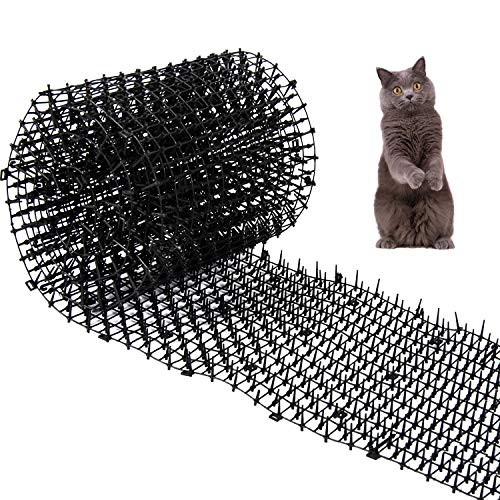 Cat Scat Mat with Spikes Prickle Strips Anti-Cats Network Digging Stopper Pest Repellent Spike Deterrent Mat, 78'x11'