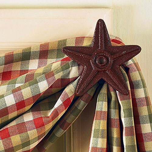 Park Designs Cast Star Curtains Hook Pair - Red