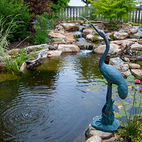 Aquascape 78314 Standing Crane Pond and Garden Water Fountain, Patina