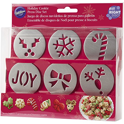 Wilton 6-Piece Fit Right Holiday Cookie Disc Set