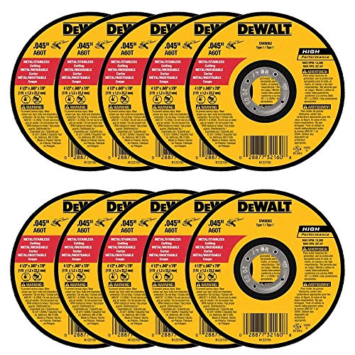 DEWALT DW8062 4-1/2' x .045 x 7/8' Metal Cut-Off Wheel (100pk)