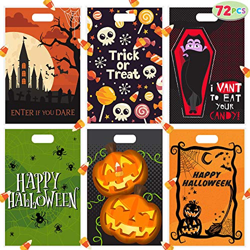 72 Halloween Goodie Bags 11'x17' for Trick-or-Treating, Halloween Party Favors, Snacks, Event Party Favor Supplies, Goodie Bags, Classroom Giveaway handouts Goody
