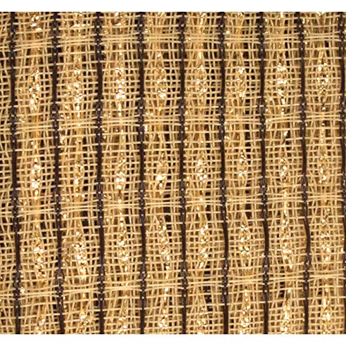 Grill Cloth - Beige/Brown, Gold Stripe, 59' Wide