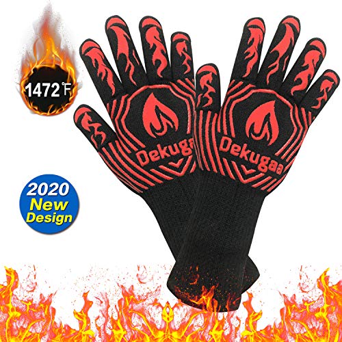 SARCCH BBQ Grill Gloves-Heat Resistant BBQ Gloves,1472℉ Heat Resistant Silicone Insulated Gloves, for BBQ,Cooking,Baking,for Handling Heat Food Right on Your Fryer, Grill or Oven