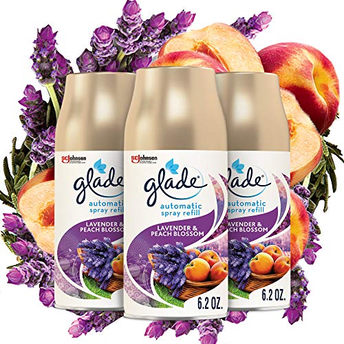 Glade Automatic Spray Refill, Air Freshener for Home and Bathroom, Lavender & Peach Blossom, 6.2 Oz, 3 Count