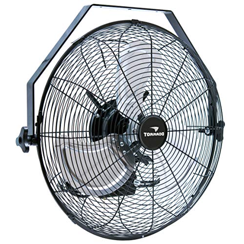 Tornado - 18 Inch High Velocity Industrial Wall Fan - 4000 CFM - 3 Speed - 6.5 FT Cord - Industrial, Commercial, Residential Use - UL Safety Listed