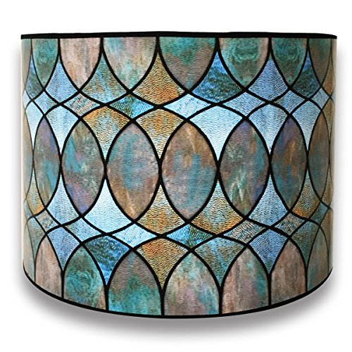 Royal Designs Modern Trendy Decorative Handmade Lamp Shade - Made in USA - Cool Hues Water Color Design - 10 x 10 x 8