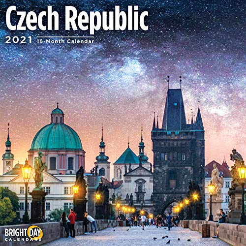 2021 Czech Republic Wall Calendar by Bright Day, 12 x 12 Inch, European Travel Destination