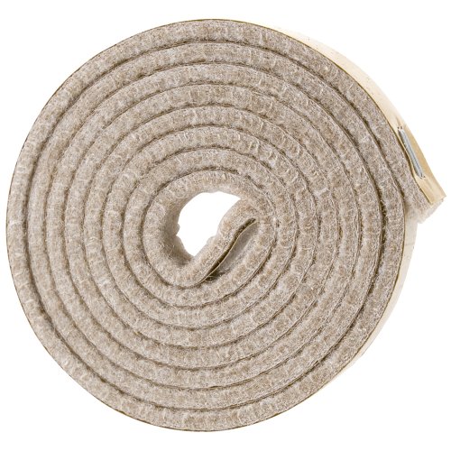 SoftTouch Self-Stick Heavy Duty Felt Strip Roll for Hard Surfaces (1/2' x 60'), Oatmeal