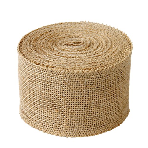 LaRibbons 3' Wide Burlap Fabric Craft Ribbon On Spool 10 Yards, 01 Tan