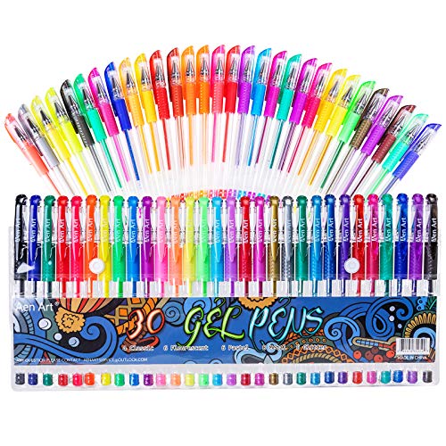 Gel Pens, 30 Colors Gel Marker Set Colored Pen with 40% More Ink for Adult Coloring Books, Drawing, Doodling Crafts Scrapbooks Bullet Journaling