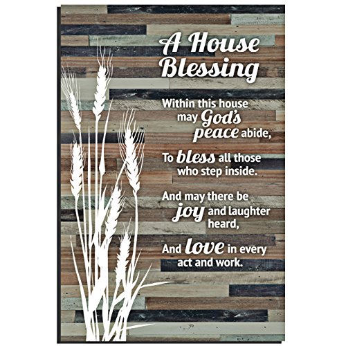 House Blessing Rustic Wood Plaque - Easel & Hanging Hook 6x9 Inch - Vertical Plaques Wall Art & Tabletop Decoration for Your Home or Office | A House Blessing within this house may Gods Peace abide...