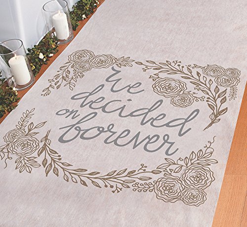 We Decided on Forever Wedding Aisle Runner - 100 feet Long - Beautiful for Rustic and Farmhouse Themed Wedding Decor