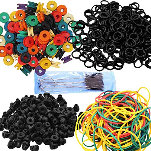 Romlon Tattoo Machine Parts, 100 Tattoo Rubber Bands, 100 Tattoo O-rings, 100 Tattoo Needles Grommets Pad, 100 Nipples and 1 Tattoo Brush Set for Tattoo Machine Supplies …