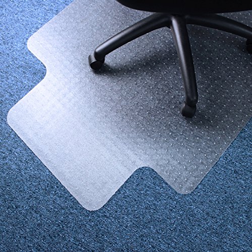 Marvelux 36' x 48' Vinyl (PVC) Lipped Chair Mat for Very Low Pile Carpets | Transparent Carpet Protector | Shipped Flat | Multiple Sizes