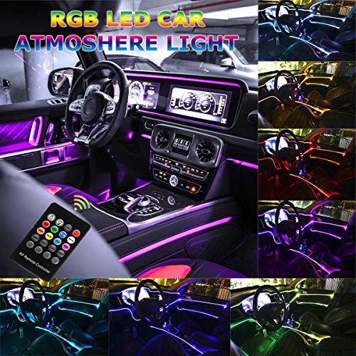 Car LED Strip Light, Multicolor RGB Music Sync Rhythm Car Interior Lights - 5 in 1 with 6 Meters/236.22 inches Fiber Optic, Ambient Lighting Kits, Sound Active Function and Wireless Remote Control