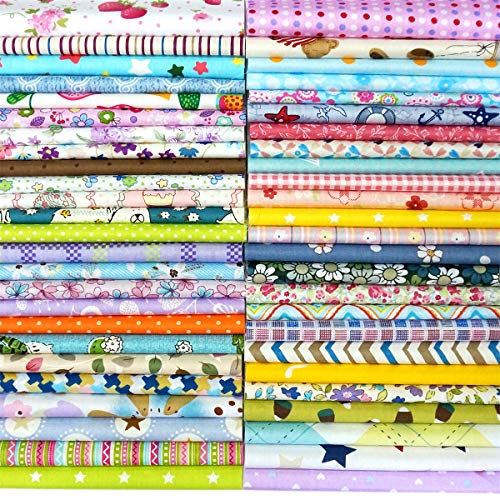 Quilting Fabric, Misscrafts 200pcs 6' x 6' (15x15cm) Cotton Craft Fabric Bundle Squares Patchwork Pre-Cut Quilt Squares for DIY Sewing Scrapbooking Quilting Dot Pattern