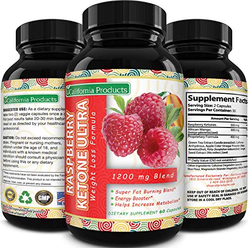 Blend Of Raspberry Ketones, Green Tea Extract And African Mango, Lose Weight Faster with Natural Ingredients To Speed Up Weight Loss, Suppress Appetite & Burn Fat, 60 Capsules