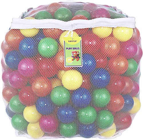 Click N' Play Value Pack of 400 Phthalate Free BPA Free Crush Proof Plastic Ball, Pit Balls - 6 Bright Colors in Reusable and Durable Storage Mesh Bag with Zipper