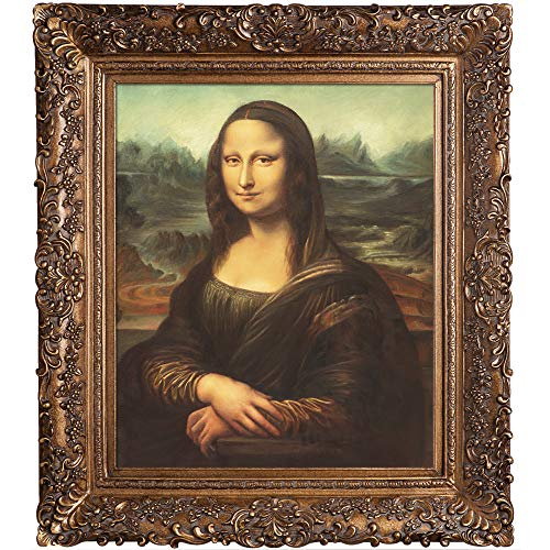 overstockArt Mona Lisa with Burgeon Gold Frame Oil Painting by Da Vinci