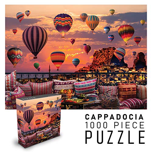 Puzzles for Adults 1000 Piece Jigsaw Puzzle | Cappadocia Hot Air Balloons at Sunset | Landscape Nature Puzzles | 27' w x 20' h