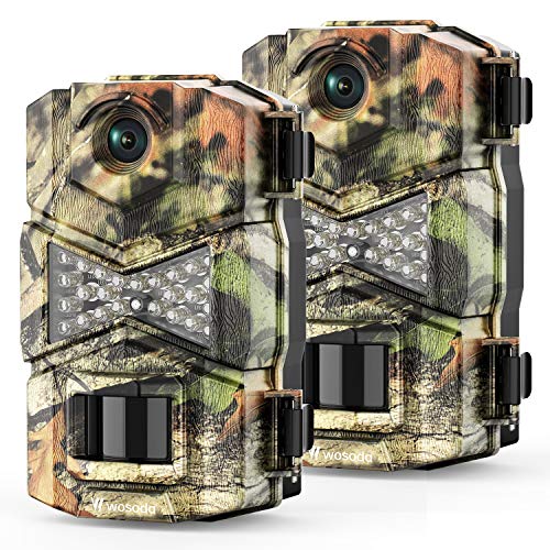 WOSODA Trail Game Camera, 16MP 1080P Waterproof Hunting Scouting Cam for Wildlife Monitoring with Night Vision LY123 (2 Pack)