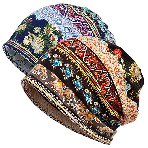 Jemis Skullies Beanies Thin Bonnet Cap Autumn Casual Beanies Hat (2 Pack), X-Large