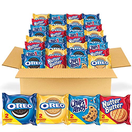 OREO Original, OREO Golden, CHIPS AHOY! & Nutter Butter Cookie Snacks Variety Pack, Halloween Treats, 56 Snack Packs (2 Cookies Per Pack)