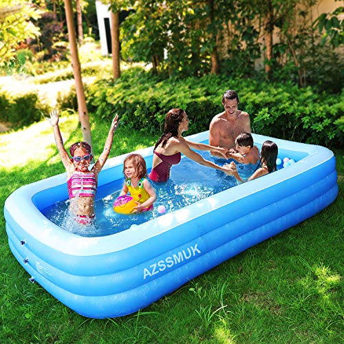 AZSSMUK Inflatable Pool,120' X 72' X 22' Full-Sized Adult Inflatable Swimming Pool Kiddie Pools for Family Kids, Adults, Infant, Garden, Backyard,Water Party,Summer Water Party,Family Swimming Center