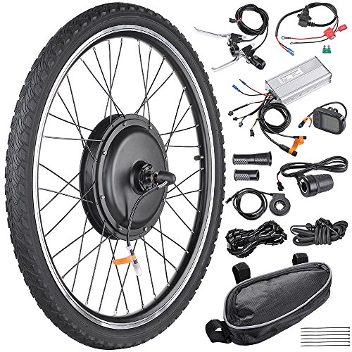 AW 26'x1.75' Front Wheel Electric Bicycle Motor Kit 48V 1000W Powerful Motor E-Bike Conversion w/LCD Display