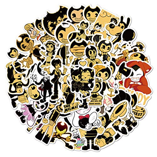 Bendy and The Ink Machine Stickers for Laptop and Computer50 PCS Anime Cartoon Waterproof Vinyl Stickers for Water Bottle Hydro Flask Car Bumper Luggage (Bendy and The Ink Machine)