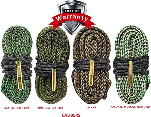 Big Country Wholesale 4 Pack of Cobra Bore Snakes for .223 .22 5.56 9mm .357 .38 .380 .308 30-06 .300 30-30 .44 and .45 Caliber Weapons | Clean Your Gun Quick Simple and Easy