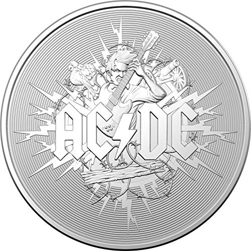 2021 AU Modern Commemorative PowerCoin ACDC 1 Oz Silver Coin 1$ Australia 2021 1 Oz BU Brilliant Uncirculated