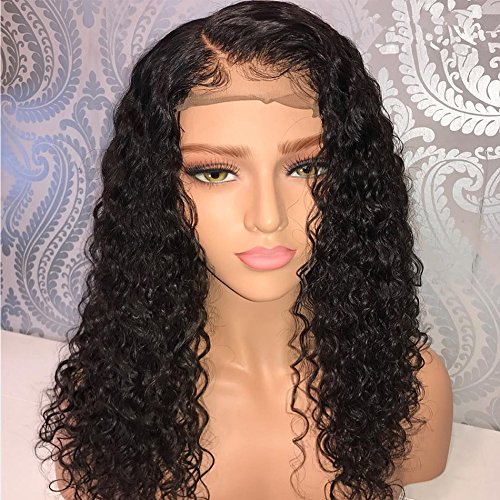 LIAZAHAIR Short Deep Curly Human Hair Lace Front Wigs with Baby Hair Pre Plucked Natural Hairline Brazilian Hair Bob Wig for Ladies (10 Inch, Lace Front Wig)