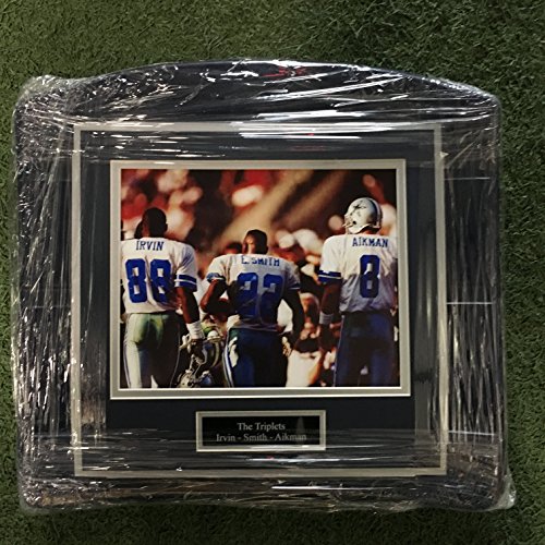Dallas Cowboys Texas Stadium Image On Seat Bottom framed photo of Famous Triplets Aikman